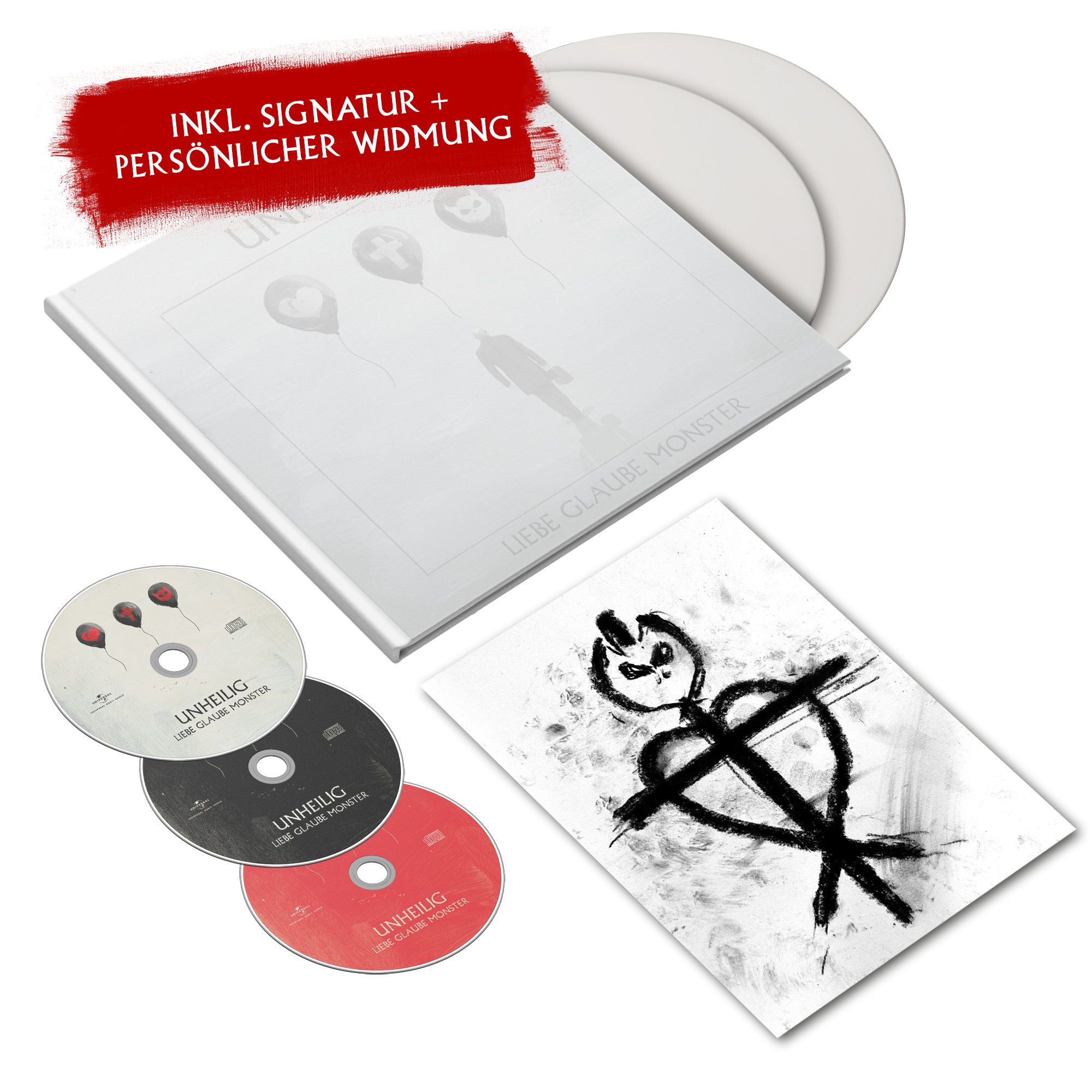 Unheilig Liebe Glaube Monster Ltd. Graf Edition - 2LP weiß+3CD, mit persönlicher Widmung+signiert 431062
